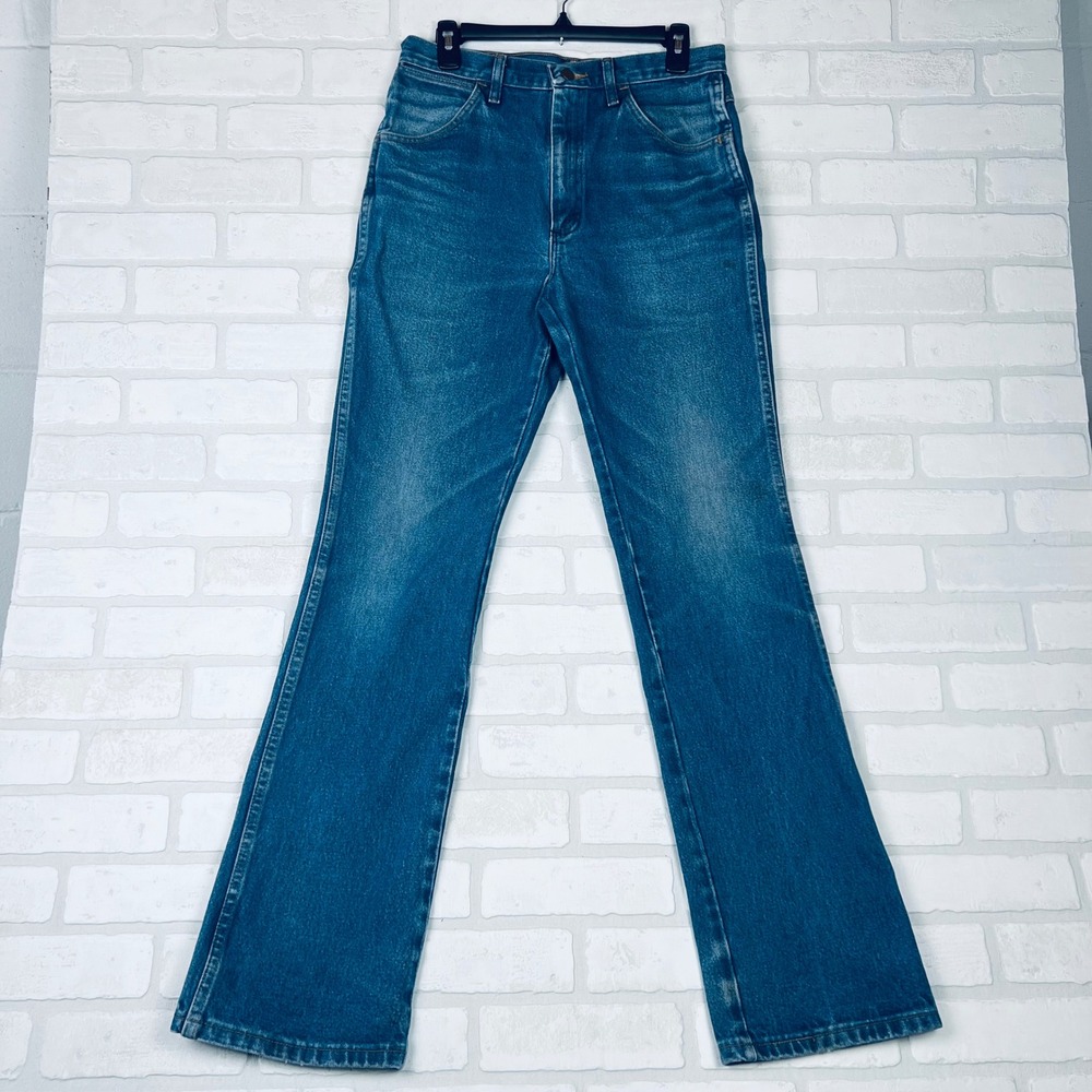 Wrangler Cowboy Cut Mens Medium Wash High Rise Straight Leg Blue Jeans 32 x 36